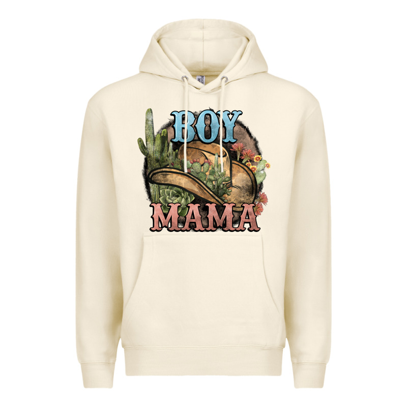 Boy Mama Western Cactus Cowboy Premium Hoodie by HowdyJamesFarm | Teevron