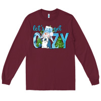 Burgundy lets get cozy Long Sleeve Tee - NancyCooperArtShop