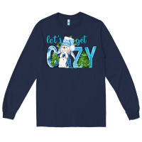 Navy lets get cozy Long Sleeve Tee - NancyCooperArtShop