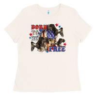 Bone Born to be free 4th of july Ladies Tee - CowGirlArtShop
