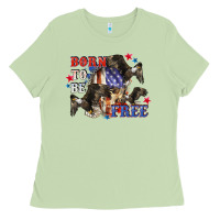Matcha Born to be free 4th of july Ladies Tee - CowGirlArtShop