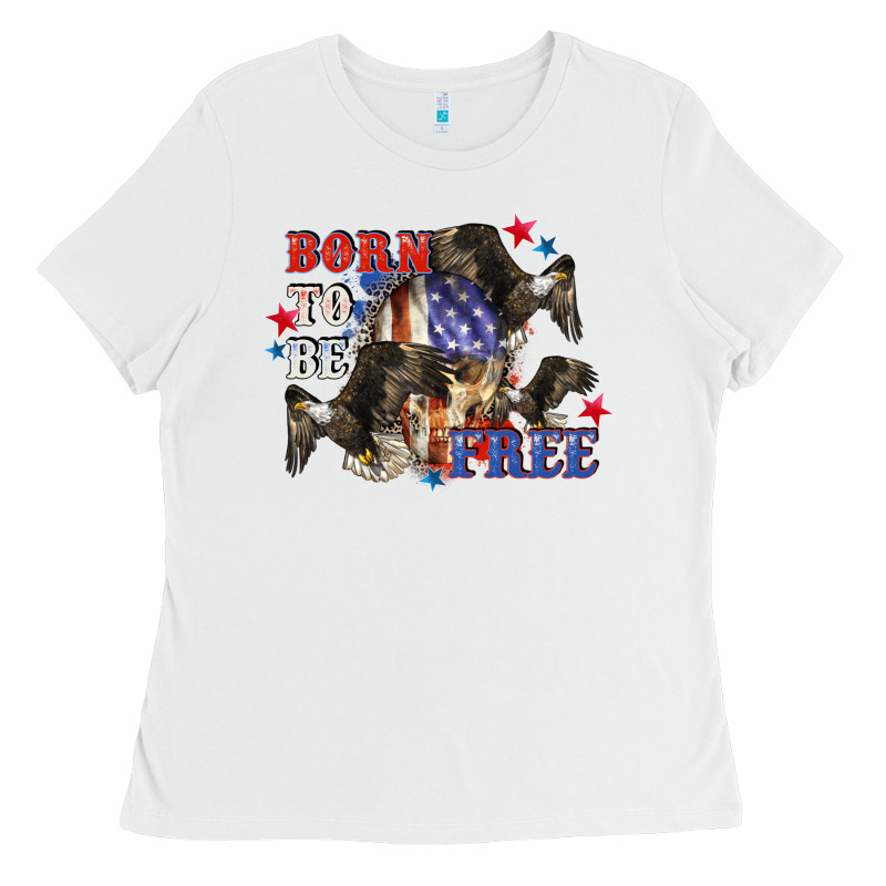 Born To Be Free 4th Of July Ladies Tee by CowGirlArtShop | Teevron