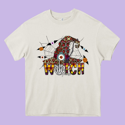 Witch Please Heavy Core Tee Designed By Cowhidedigitalart