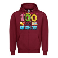 Burgundy 100 days brighter Zipper Hoodie - Artiststas