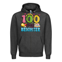 Charcoal Heather 100 days brighter Zipper Hoodie - Artiststas