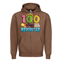 Chestnut 100 days brighter Zipper Hoodie - Artiststas