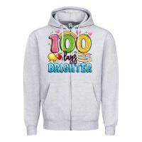 Heather Grey 100 days brighter Zipper Hoodie - Artiststas