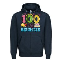 Navy 100 days brighter Zipper Hoodie - Artiststas