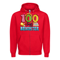 Red 100 days brighter Zipper Hoodie - Artiststas