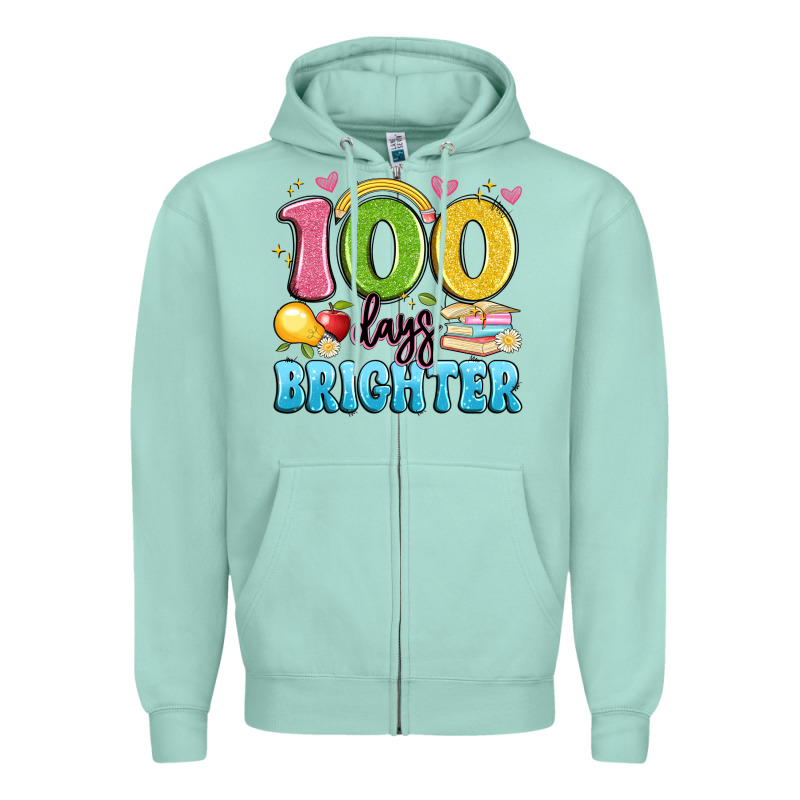 100 Days Brighter Zipper Hoodie by Artiststas | Teevron