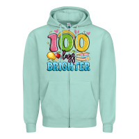 Seafoam 100 days brighter Zipper Hoodie - Artiststas