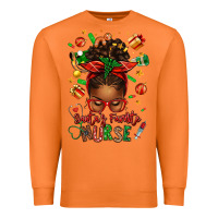 Carrot santa's favorite nurse afro messy bun Premium Sweatshirt - texasbilliewilder