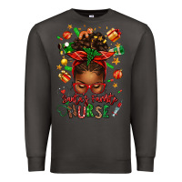 Smoke santa's favorite nurse afro messy bun Premium Sweatshirt - texasbilliewilder