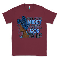 Burgundy even in the midst of may storm afro woman Classic Tee - MaliasSmallBusiness