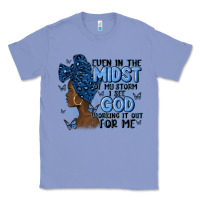 Colony Blue even in the midst of may storm afro woman Classic Tee - MaliasSmallBusiness