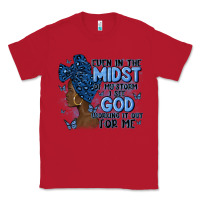 Red even in the midst of may storm afro woman Classic Tee - MaliasSmallBusiness
