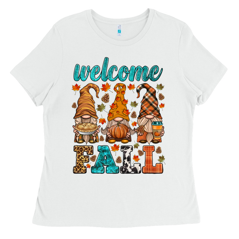 Welcome Fall Gnome Ladies Tee by HRA Design Shop | Teevron