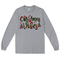 Heather Grey christmas vibes Long Sleeve Tee - JahusDesignShop