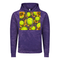 Cloud Purple tennis ball with sunflower and racket Vintage Hoodie - BarkalooDesign