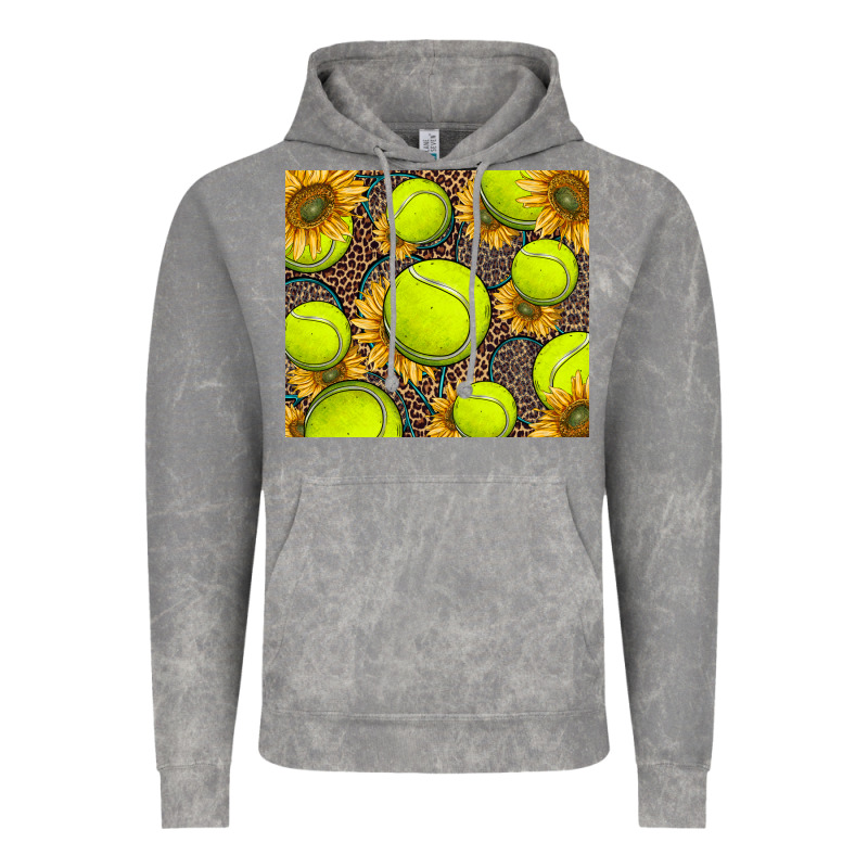 Tennis Ball With Sunflower And Racket Vintage Hoodie by BarkalooDesign | Teevron
