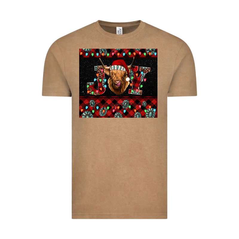 Highland Cow Joy Christmas Tumbler Vintage Tee by Jasminsmagicworld | Teevron