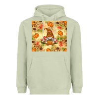 Matcha Fall Pumpkins and Gnome with Leopard Heavyweight Hoodie - texasbilliewilder