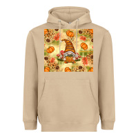 Mushroom Fall Pumpkins and Gnome with Leopard Heavyweight Hoodie - texasbilliewilder