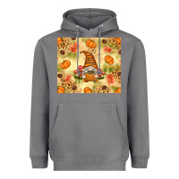 Storm Fall Pumpkins and Gnome with Leopard Heavyweight Hoodie - texasbilliewilder