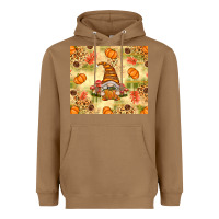 Toasted Coconut Fall Pumpkins and Gnome with Leopard Heavyweight Hoodie - texasbilliewilder