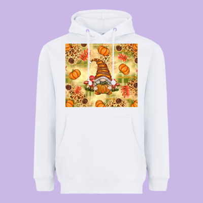 Fall Pumpkins And Gnome With Leopard Heavyweight Hoodie Designed By Texasbilliewilder