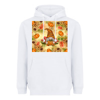 White Fall Pumpkins and Gnome with Leopard Heavyweight Hoodie - texasbilliewilder