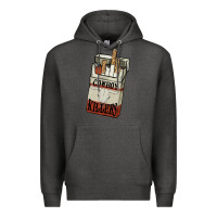 Charcoal Heather Cowboy killers cigarette package Premium Hoodie - HowdyJamesFarm