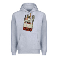 Heather Grey Cowboy killers cigarette package Premium Hoodie - HowdyJamesFarm
