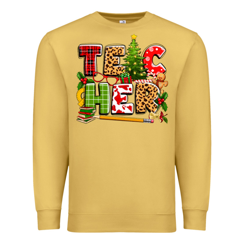 Teacher Christmas Premium Sweatshirt by texasbilliewilder | Teevron