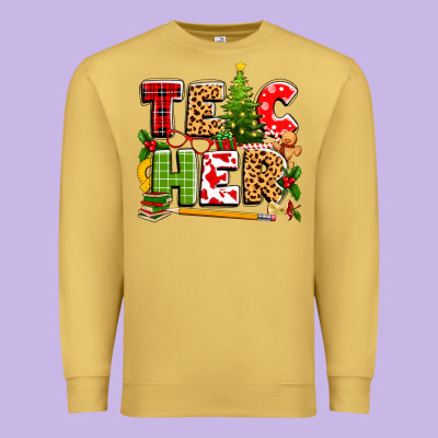 Teacher Christmas Premium Sweatshirt Designed By Texasbilliewilder