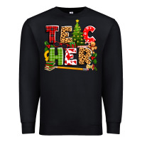 Black teacher christmas Premium Sweatshirt - texasbilliewilder