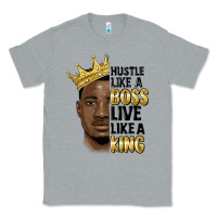 Heather Grey hustle like a boss live like a king malia Classic Tee - MaliasSmallBusiness