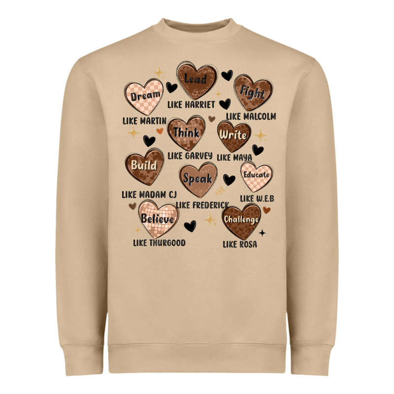 Black History Month Hearts Heavyweight Sweatshirt by MaliasSmallBusiness | Teevron
