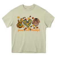 Mossy Peace Love Thankful Heavy Core Tee - CowhideDigitalArt