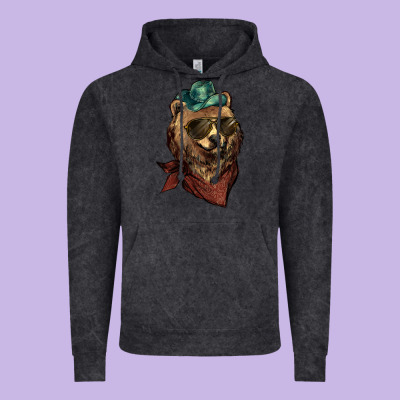 Bear Cowboy Vintage Hoodie Designed By Nancycooperartshop