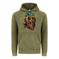 Vintage Olive bear cowboy Vintage Hoodie - NancyCooperArtShop