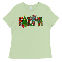 Matcha christmas faith with cross Ladies Tee - CowhideDigitalArt