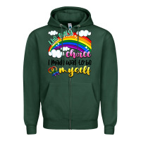 Sports Green the only choice i made was to be myself Zipper Hoodie - Artiststas