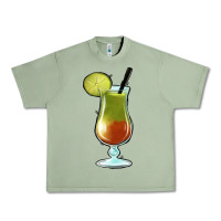 Oil Green Margarita Glass Urban Heavy Tee - Jasminsmagicworld