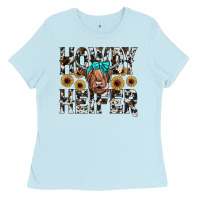 Baby Blue howdy heıfer Ladies Tee - JahusDesignShop