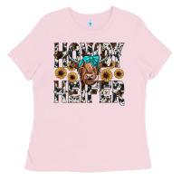 Bubblegum Pink howdy heıfer Ladies Tee - JahusDesignShop