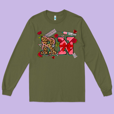 Valentines Day Rn Long Sleeve Tee Designed By Nancycooperartshop