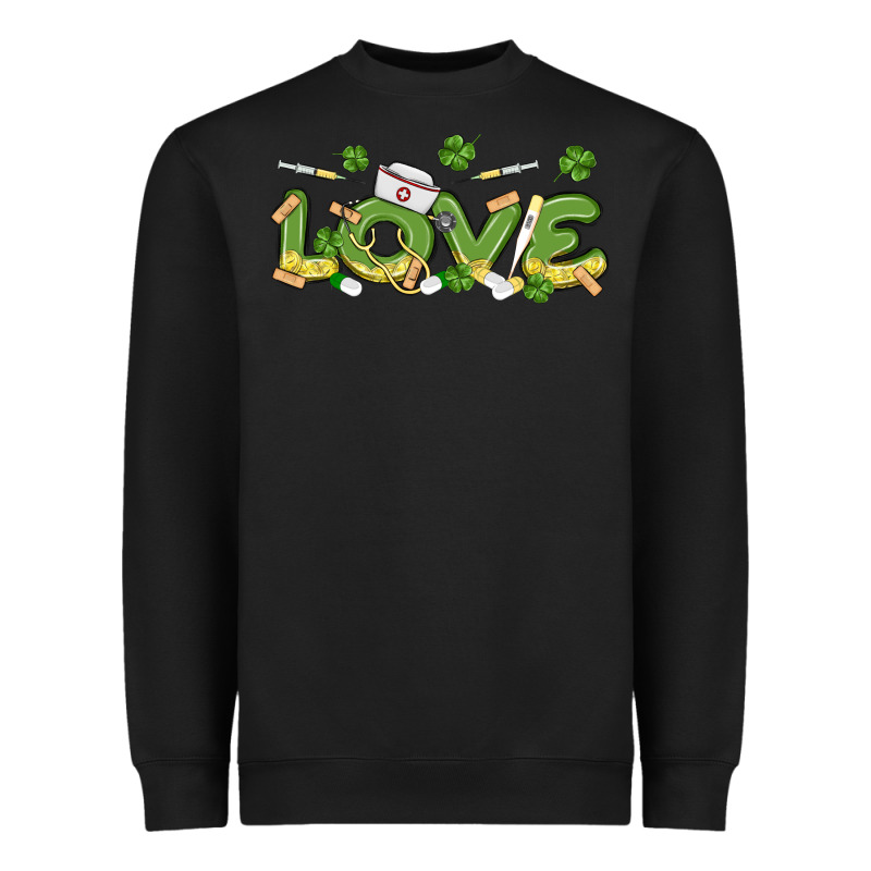 St Patricks Love Nurse Heavyweight Sweatshirt by MaliasSmallBusiness | Teevron