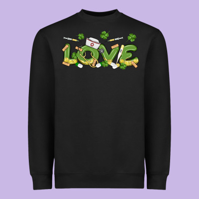St Patricks Love Nurse Heavyweight Sweatshirt Designed By Maliassmallbusiness