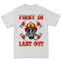 Dove Grey firefighter face mask with axes Premium Tee - HRA Design Shop